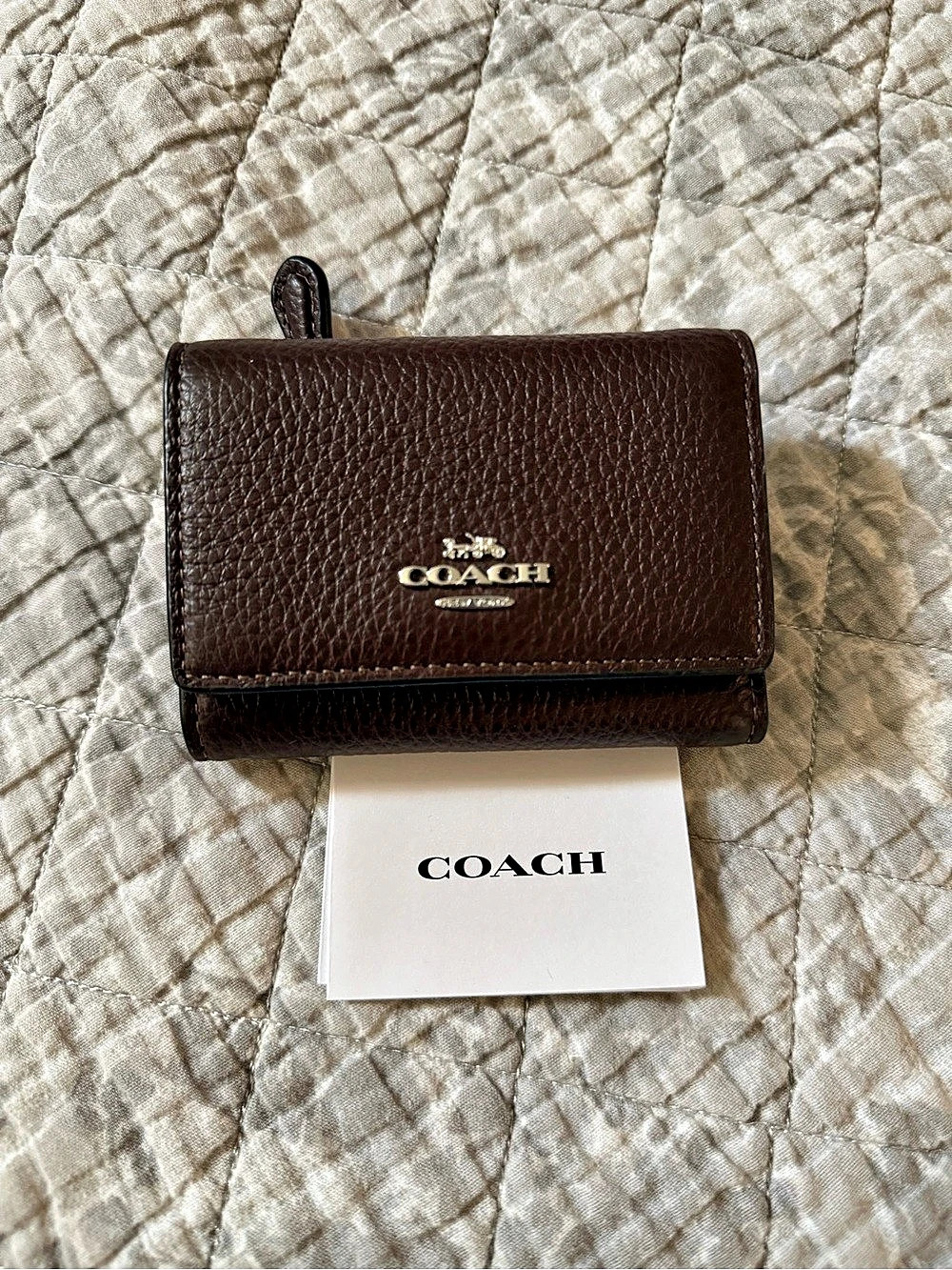 Coach Micro Leather Wallet NWOT in Maple